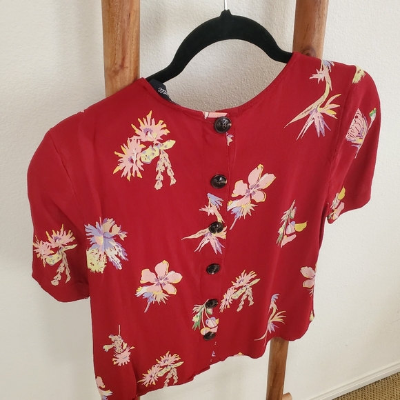 Madewell Bird Of Paradise Button Back Cropped Shirt - Picture 11 of 12